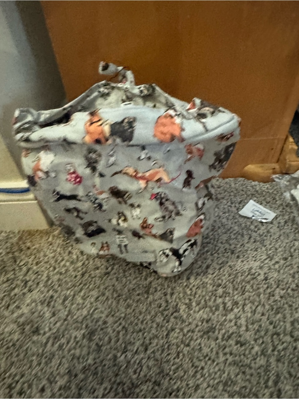 Vera Bradley Gray Cosmetic Bag with Multicolor Dog Print